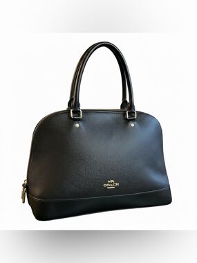 Final Sale, Bundle!✨Coach✨ Black Leather Dome Sierra Satchel Crossbody Gold